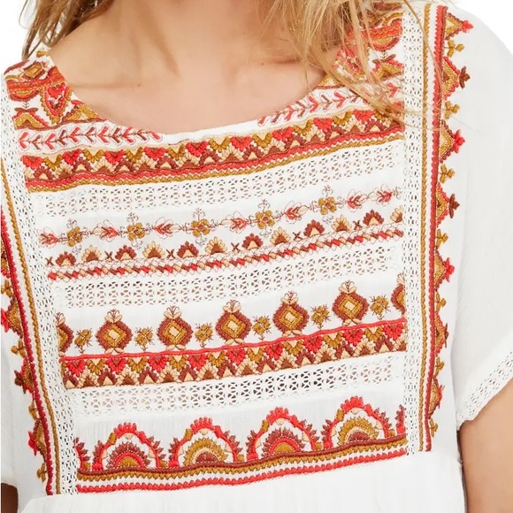 Free People Sunrise Wanderer Mini Dress in Ivory - Picture 2 of 6